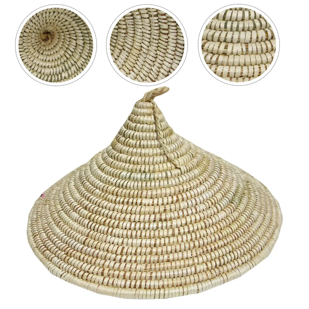 

1Pcs Handmade Straw Hat Straw Weaving Lampshade Beige Decorative Pot Cover Home Room Decoration Lampshade Decor