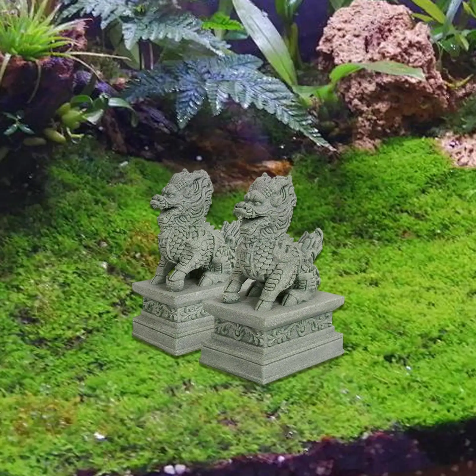 2 Pieces Mini Kirin Statues Chinese Feng Shui Decor Decorative Small Kirin