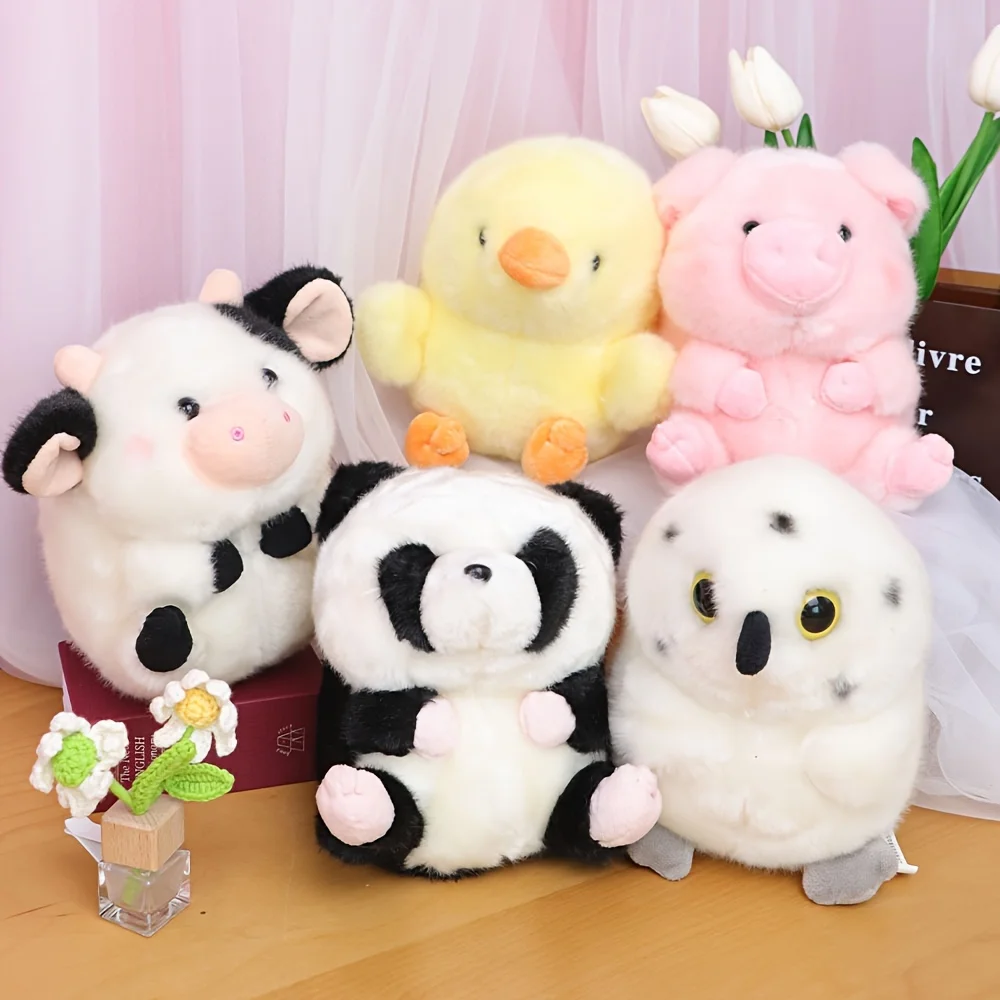 

1Pcs Farm Animal Series Dolls Pig, Calf, Chicken, Owl, Panda Plush Toy Stuffed Animal Home Decoration Christmas Gift