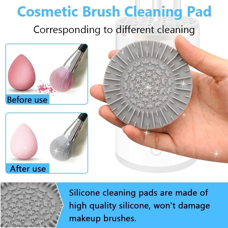 Detergente per pennelli per trucco Detergente per pennelli per trucco cosmetico elettrico automatico Pennello per trucco portatile Lavatrice Pulizia rotativa USB