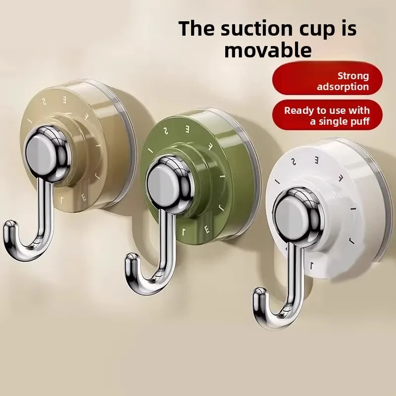 Suction Cup Hook Vacuum Strong Non-marking No Punching Kitchen Bathroom Toilet Adhesive Hook Door Rear CoatHook