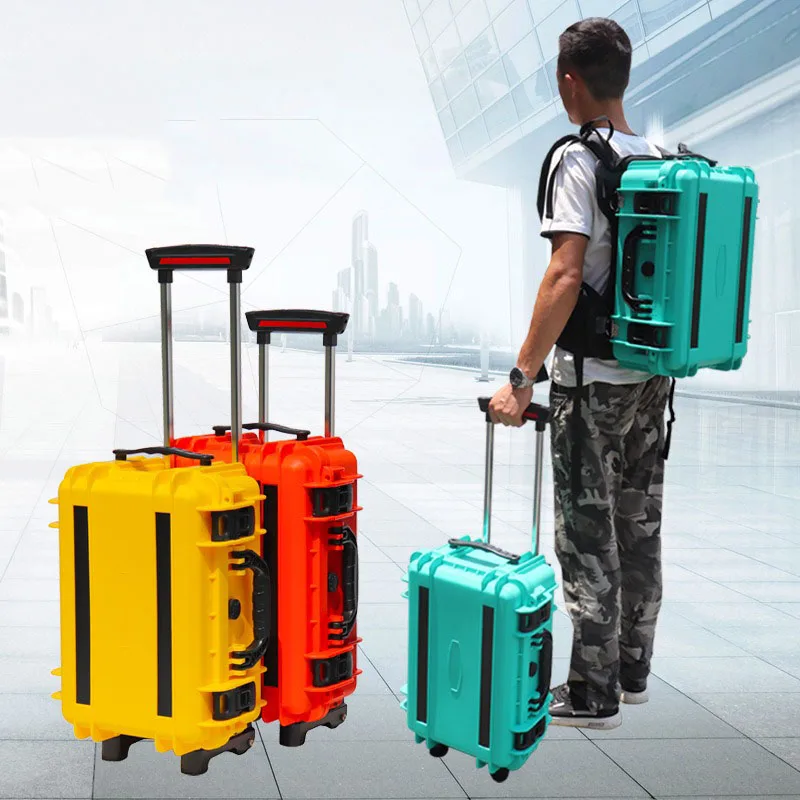 

Waterproof Backpack Power Tools Safety Protection Box Multi-functional Plastic Portable Pull Rod Mobile Hardware Toolbox