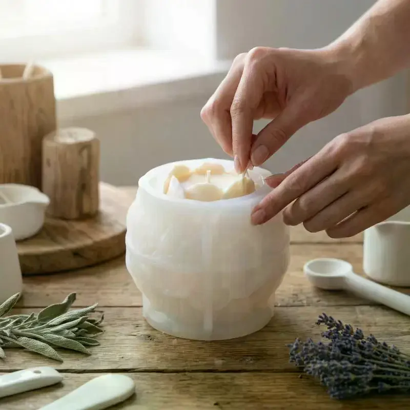 DIY Concrete Flower Pot 3D Peony Petal Silicone Mold for Home Garden Office Decoration