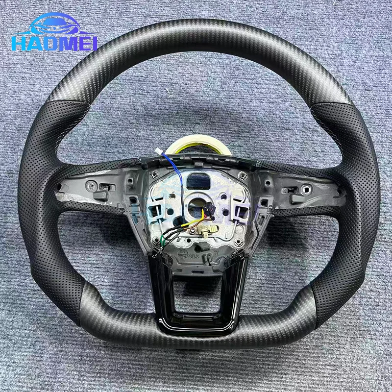 

Suitable for Audi A6 C8 R8 button carbon fiber leather heated steering wheel sport steering wheel, automotive accessories