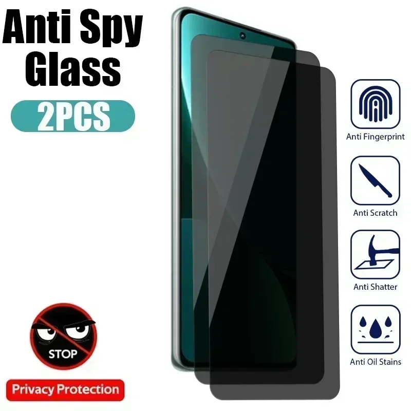 Vidrio templado de privacidad para móvil, Protector de pantalla para Xiaomi 12T Pro, MI 11T, 11 Lite, 5G, Poco X5, X4 Pro, 5G, X3, X4, M3, M4, M5, M5S, F3, 2 uds.