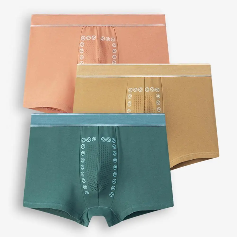 3 Pcs Boxers Hollow Mesh Breathable No Constraint Men Underwear Elastic U Convex Quick Dry Moisture Wicking Men Underpants