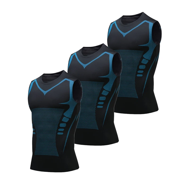 3 Pack Men Printed Compression Tank Tops Quick Dry Breathable Sleeveless Athletic Vests for Running Workout Gym Fitness Sports