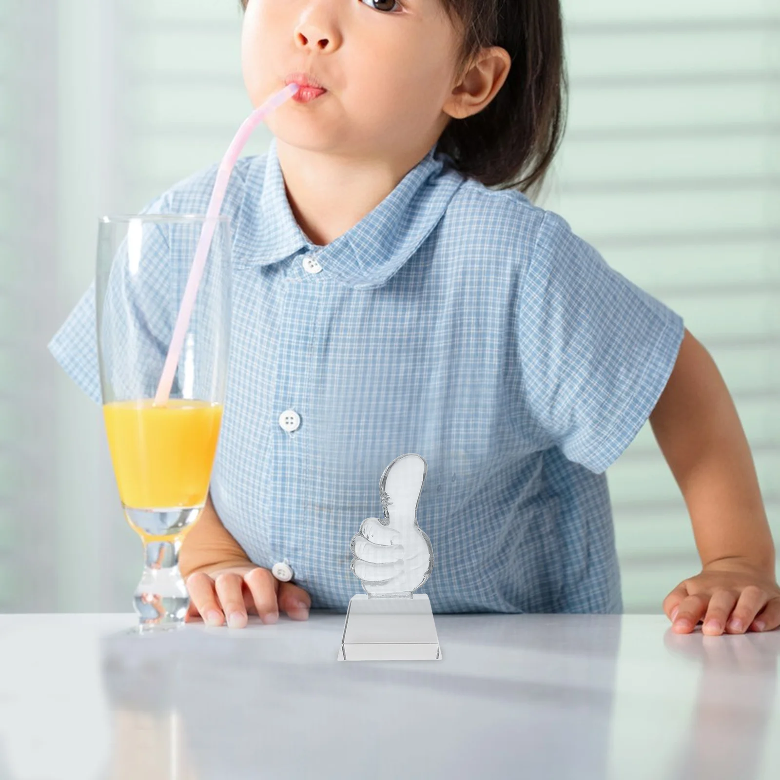 

Mini Crystal Thumbs Up Trophy Youth Competition Award Hand Gesture Statue Party Favor Decor Trophy Glass