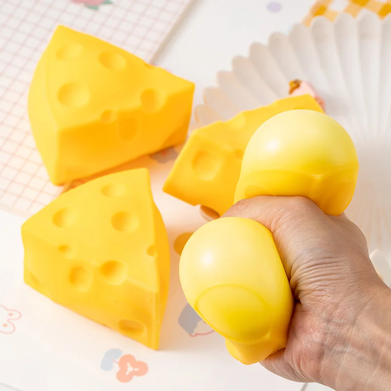 Simulação de queijo brinquedos mole, bolas de alívio do estresse, descompressão, recuperação lenta, brinquedo sensorial para crianças, lembranças de festa de aniversário