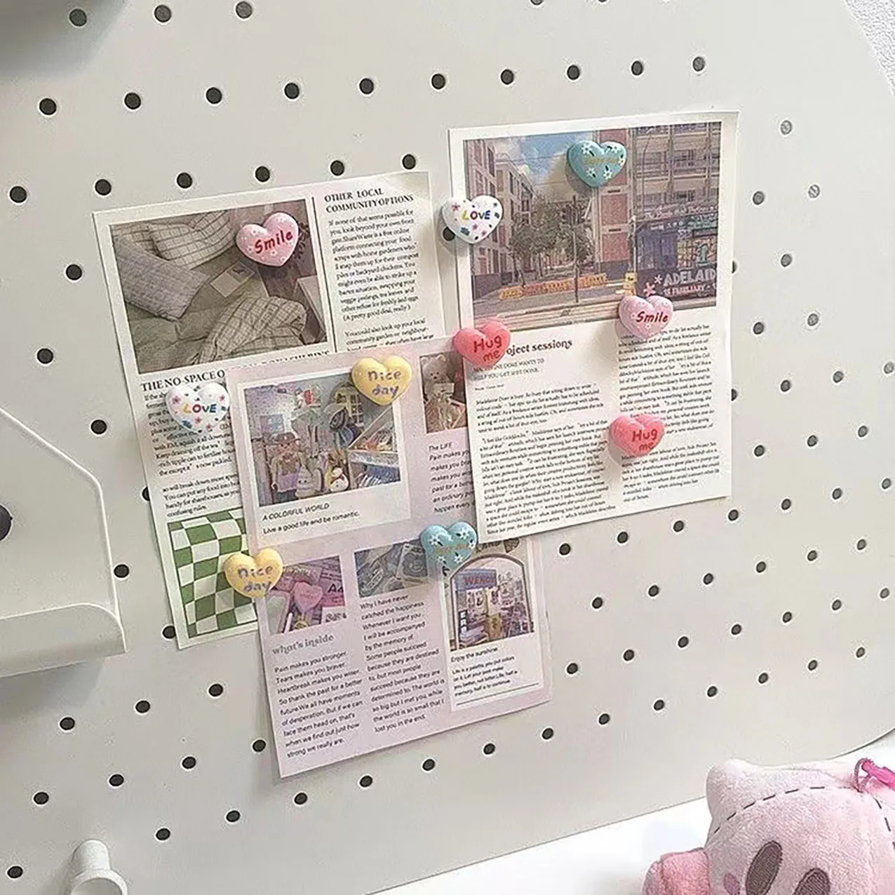5/10pcs English letter heart-shaped refrigerator magnets suitable for refrigerator, office, home, whiteboard decoration