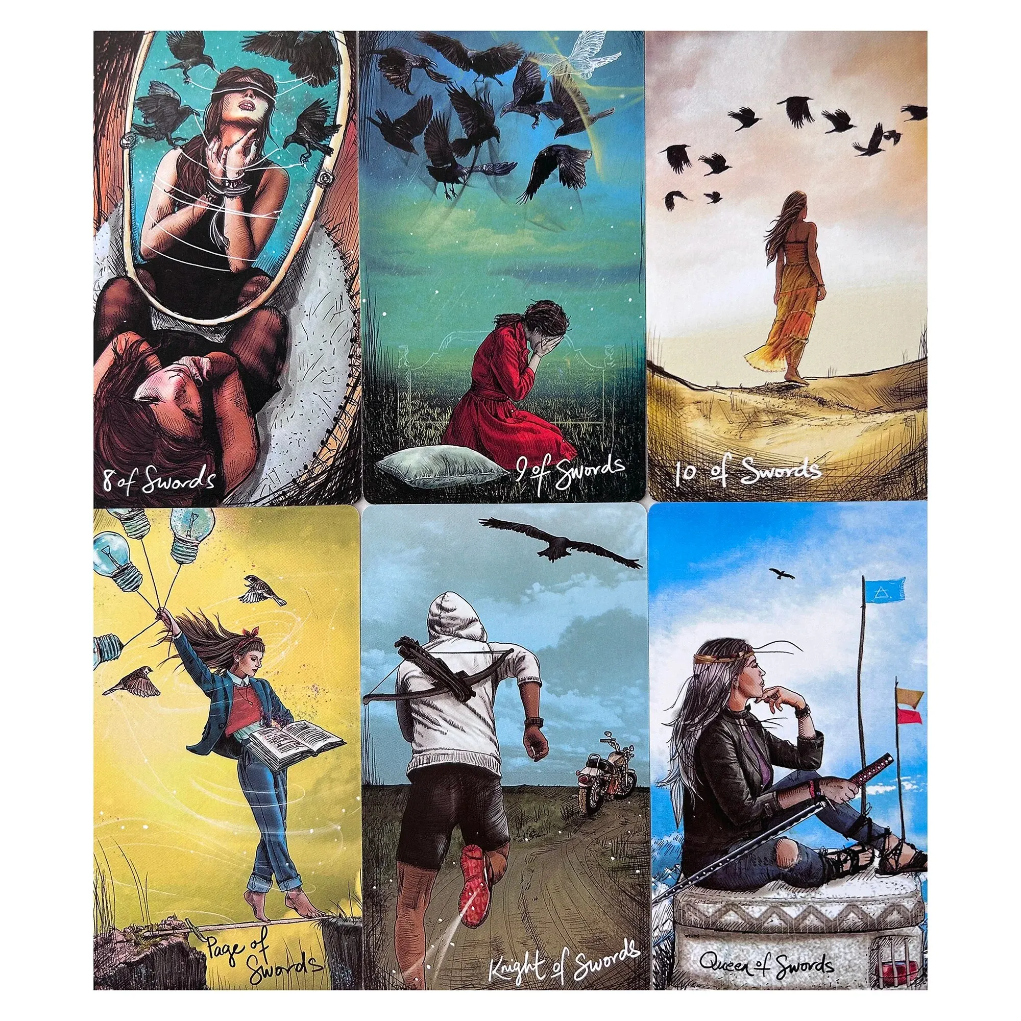 Standard size Classic Bright Tarot Card with Guide (12 * 7 cm), suitable for beginners, outdoor camping party game gifts.