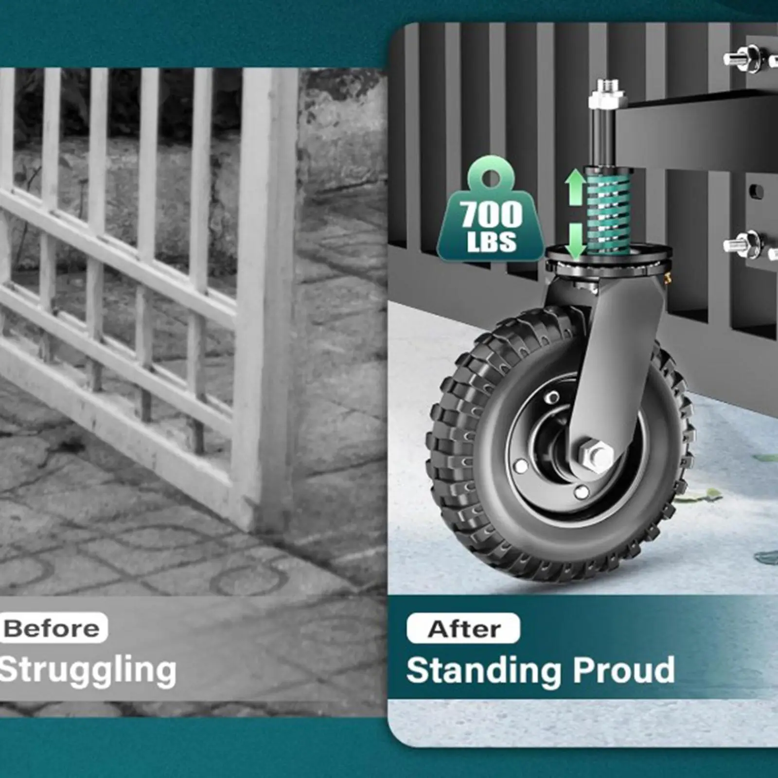 2x 8 inch Gate Wheels Easily Install Accessory Spare Parts 360 Degree Swivel