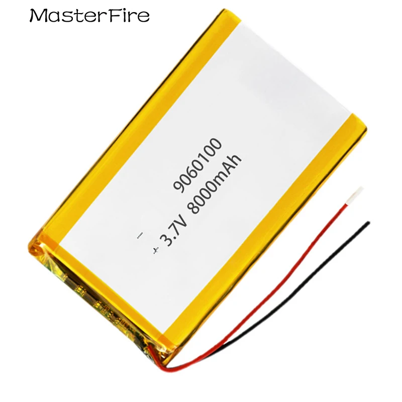 Bateria recarregável do polímero do lítio 9060100, banco do poder, dispositivo médico, robô, auriculares de Bluetooth, pilha das baterias, 3.7V, 8000mAh