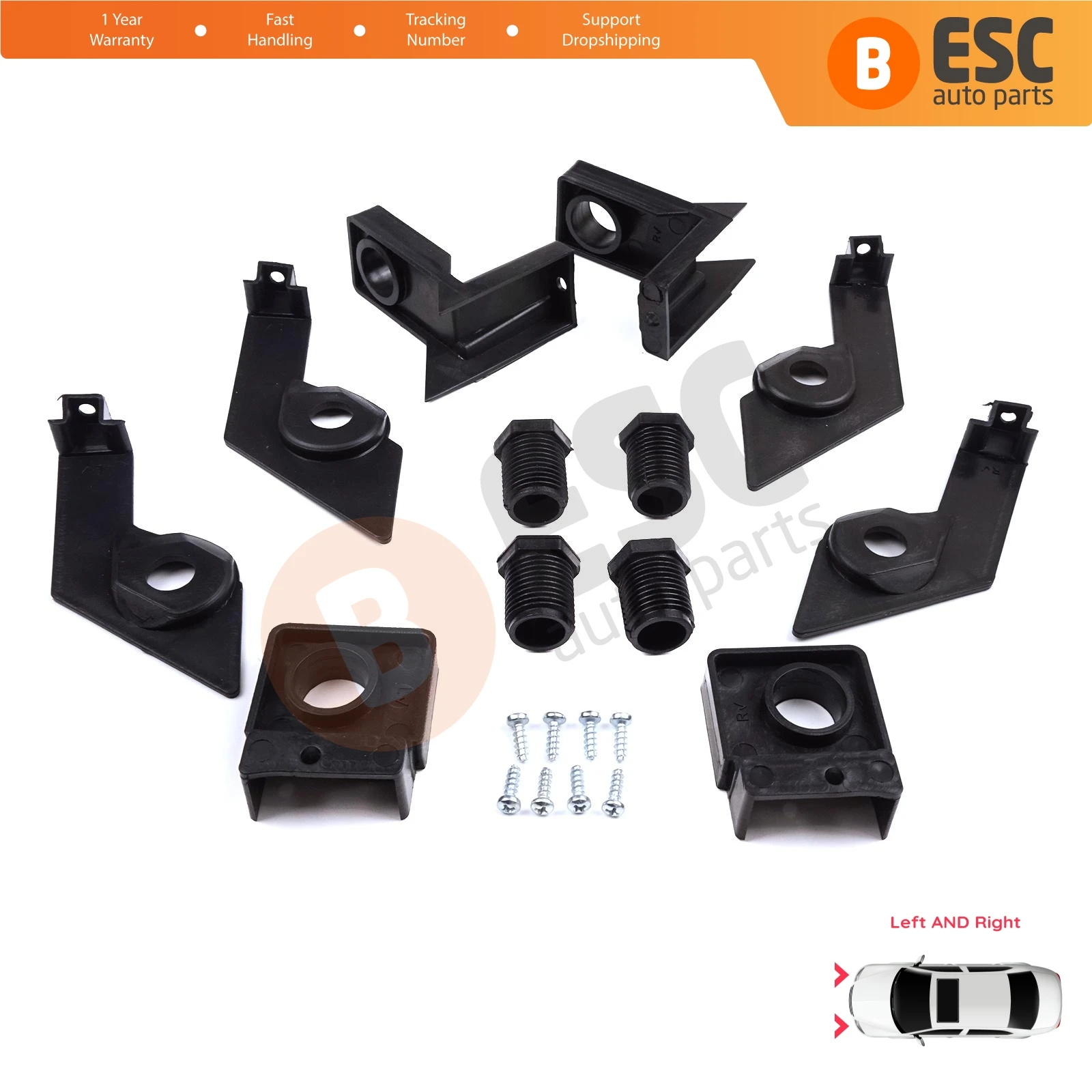 EHL566 Headlight Holder Mount Repair Bracket Tab Set Left Right Side for VW Passat B6 3C2 3C5 2005-2011 3C0998225 3C0998226