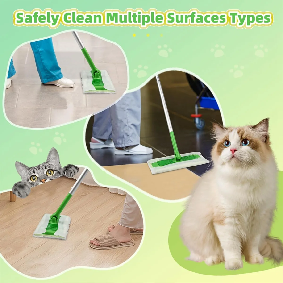 

【Party*Decoration】30 Pcs Duty Dry Sweeping Cloths for Sweeper 2-in-1 Mops, Disposable Pet Hair Dry Mop Pads Refills for Sweeper