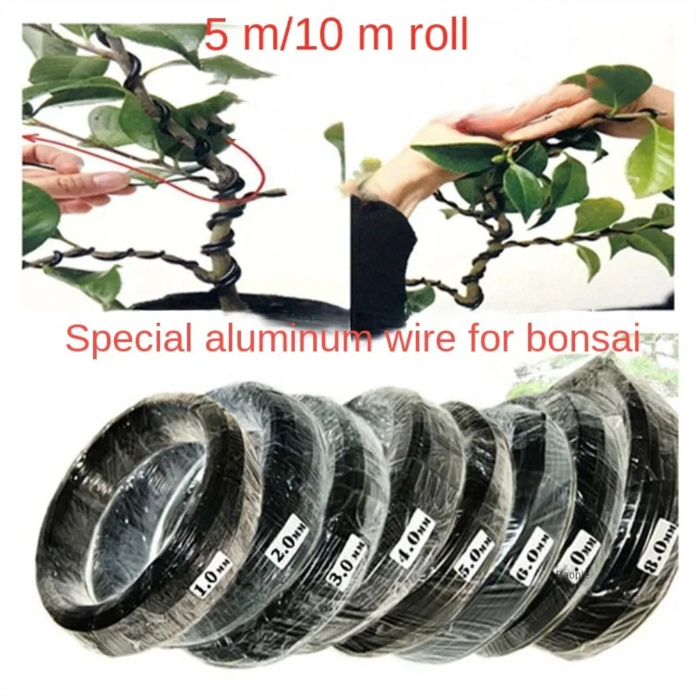 Black Aluminum Bonsai Wire Garden Bonsai Shape Plant Support Bonsai Training Wire Plant Shaping 5/10M Garden Accessories