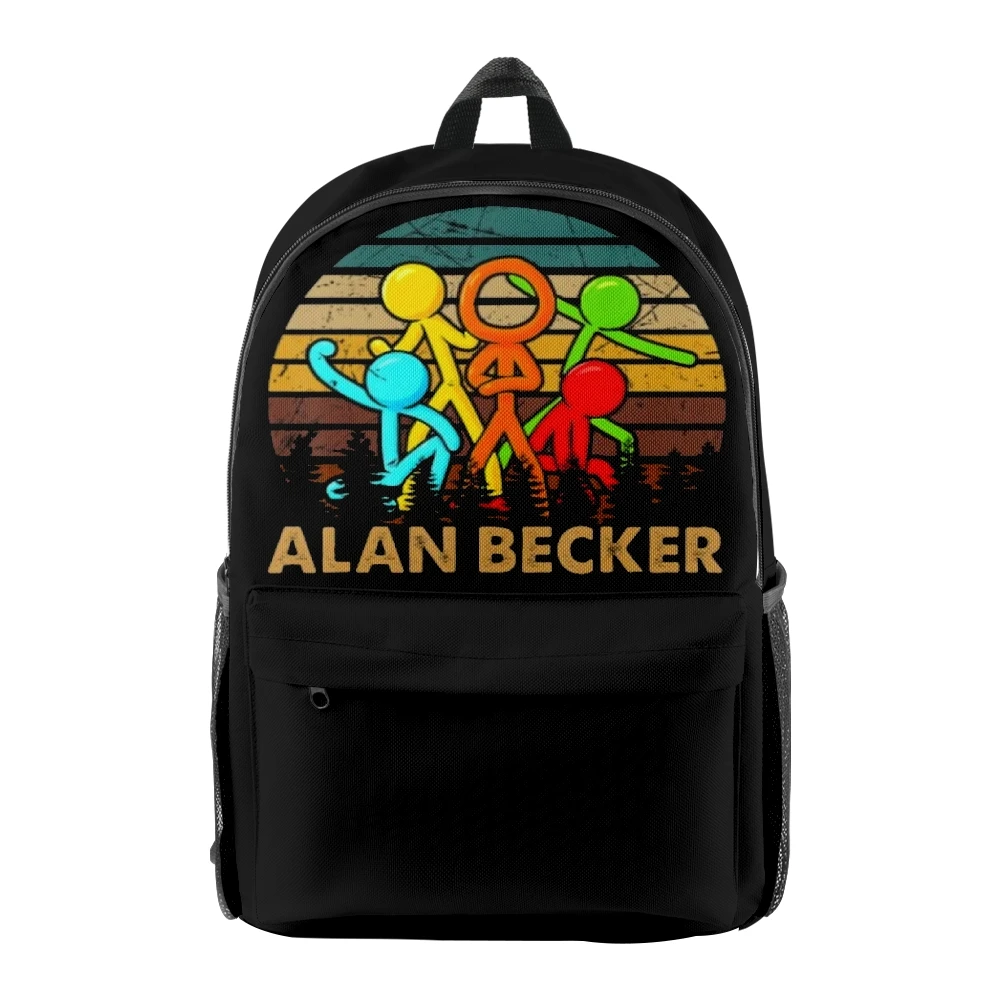 Alan becker merch mochila adulto crianças saco de escola hip-hop daypack 2023 harajuku zíper traval saco unisex sacos engraçados