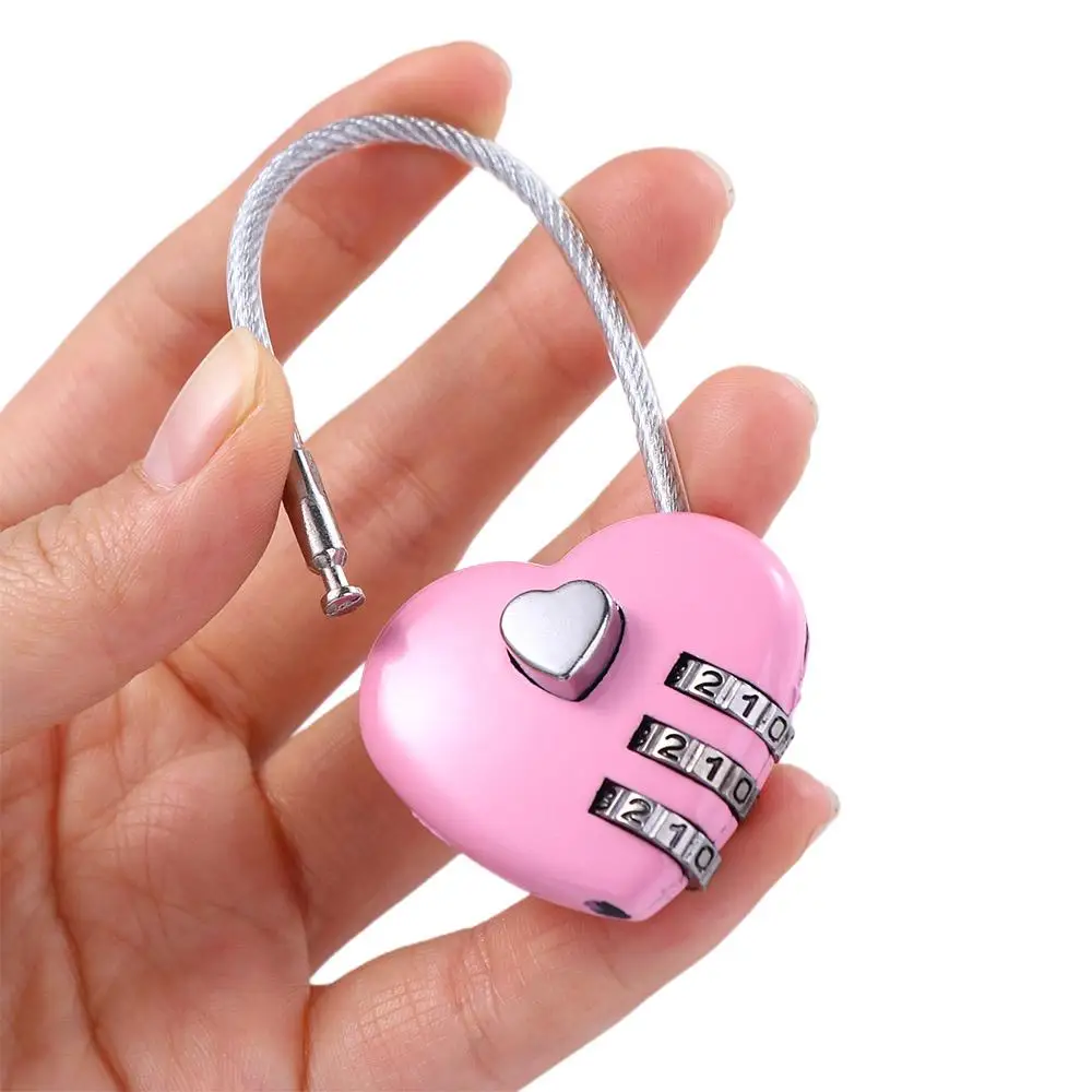 Baggage Suitcase Trolley Case Gym Drawer Lock Heart Shape Padlock TSA Customs Code Lock Combination Padlock Luggage Travel Lock