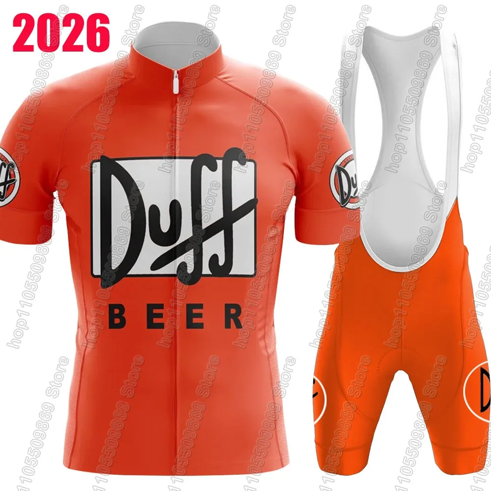 

2026 Duff-Beer Cycling Jersey Set Summer Men Red Bicycle Clothing Kit Road Bike Shirts Suit Bicycle Bib Shorts MTB Ropa Maillot