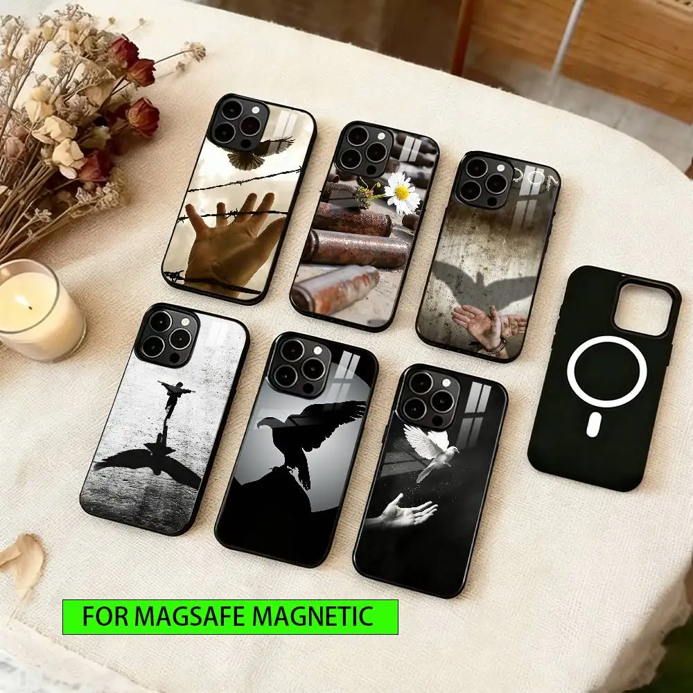 

Freedom and Peace Phone Case For iPhone17,16,15,14,13,12,11 Plus,Pro Magnetic For Magsafe Wireless Charging