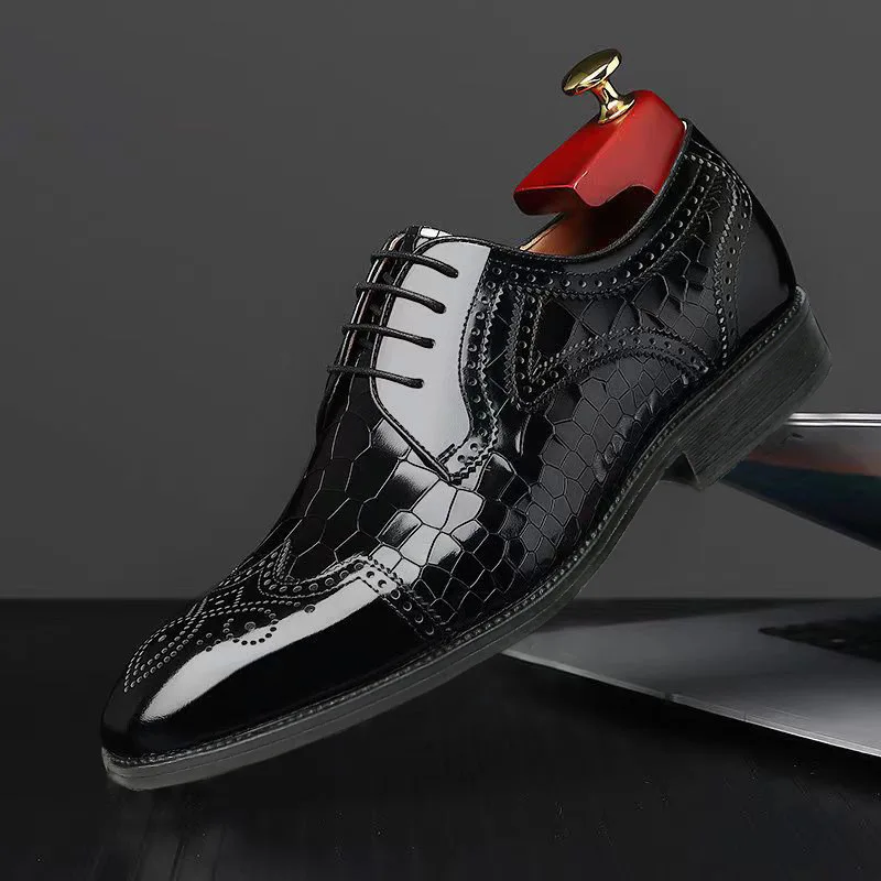 

Men's shoes, large-sized leather shoes, square-toed business leather shoes, wedding trendy shoes, comfortable banquet shoes