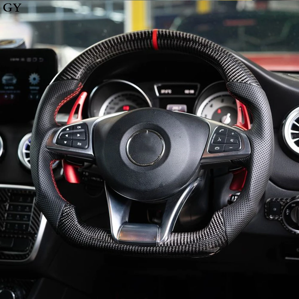 Real Carbon Fiber Customized Steering Wheel For Mercedes-benz GLC GLB GLS GLE 450 C63 C450 E63  W203 W204 W205 W213 A250 AMG