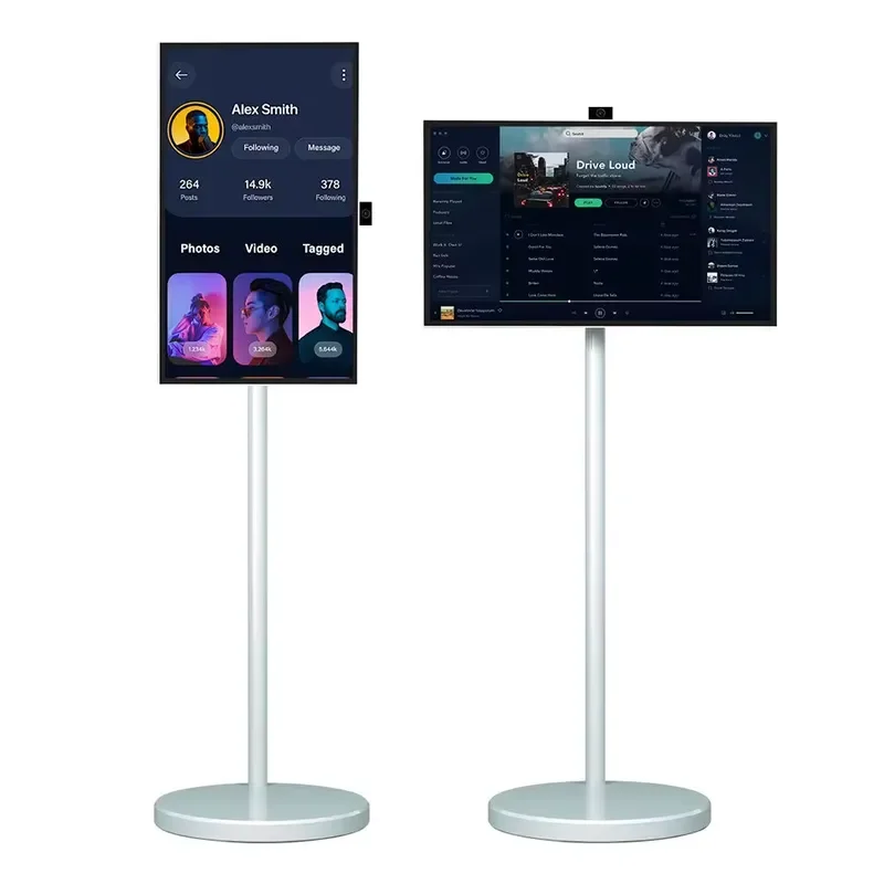 32 Inch Full HD 1080P Capacitive Touch Screen USB WiFi Smart TV Floor Standing Display for Work Study Home Office Use