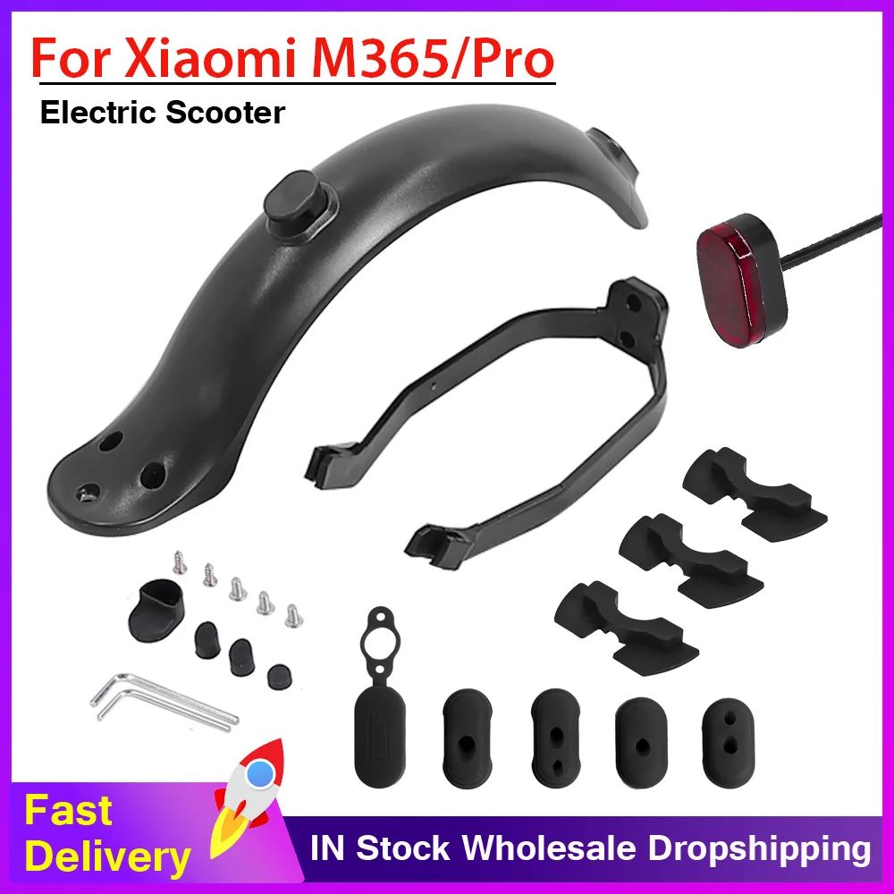 

Fender Taillight set for Xiaomi M365/M365 Pro/1S With Shock Damper Vibration Damping Pad Battery Charging Port Dust Plug Case