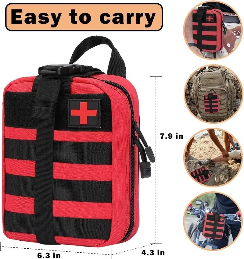 Portable Tactical First Aid Kit Medical Bag For Hiking Travel Home Emergency Treatment Case Survival Tools EDC Pouch