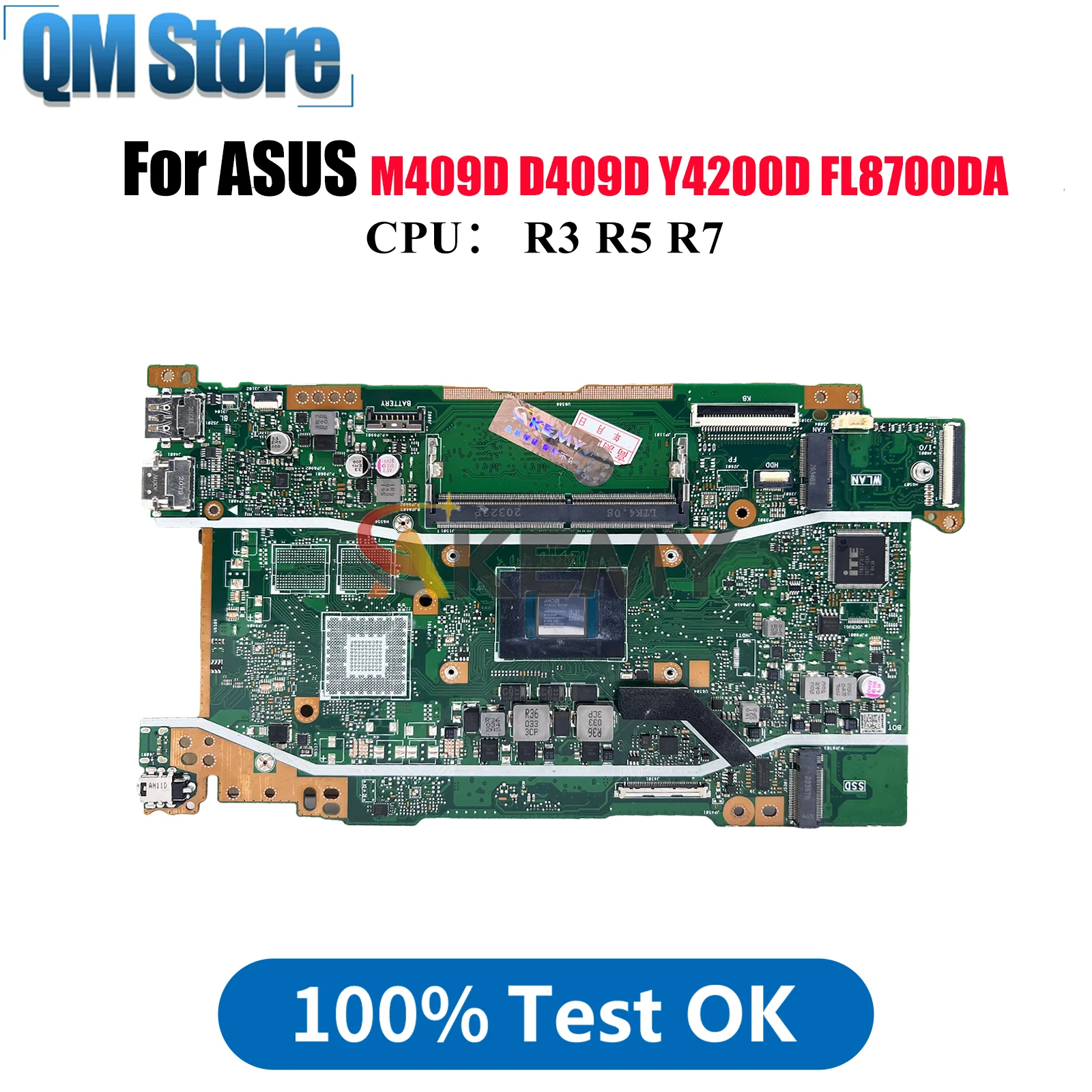 

X409DA Laptop Motherboard For ASUS X409DL D509D M509D X409DAP Y4200D FL8700DA D409D M409D X409D X409DJ Mainboard W/ R3 R5 R7 CPU