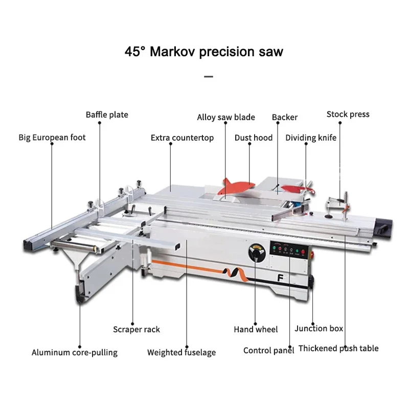 MJ6132 Multifunction Woodworking Sliding Table Saw Cnc Precision Panel Cutting Saw 45 Degree Automatic Wood Miter Cutter 3100MM