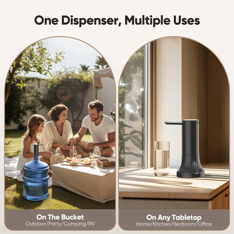 Pompe à eau potable automatique, distributeur d'eau, poignées amovibles, bouteille de 5 gallons, maison, bureau, camping