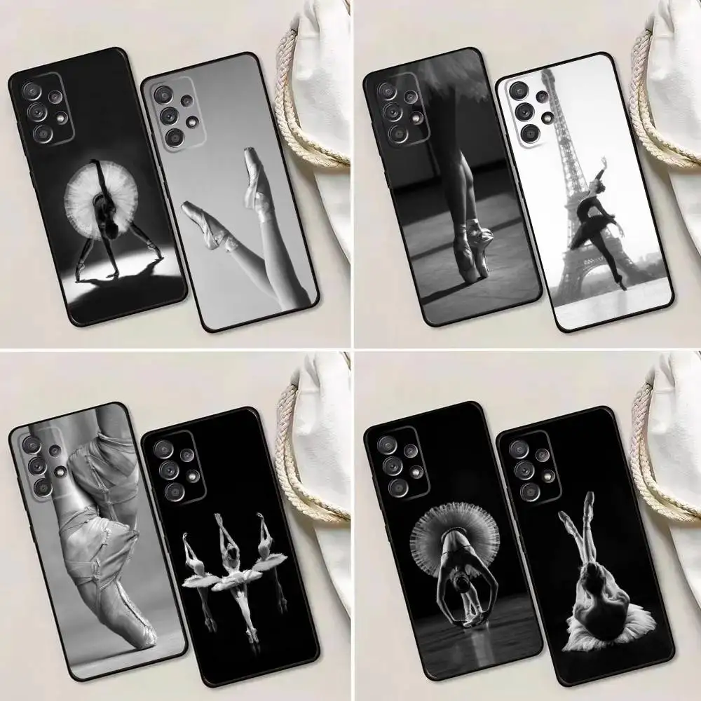 

Ballerina Ballet Dancing Phone Case For Samsung Galaxy A13,A21s,A22,A31,A32,A52,A53,A71,A80,A91 Soft Black Phone Cover