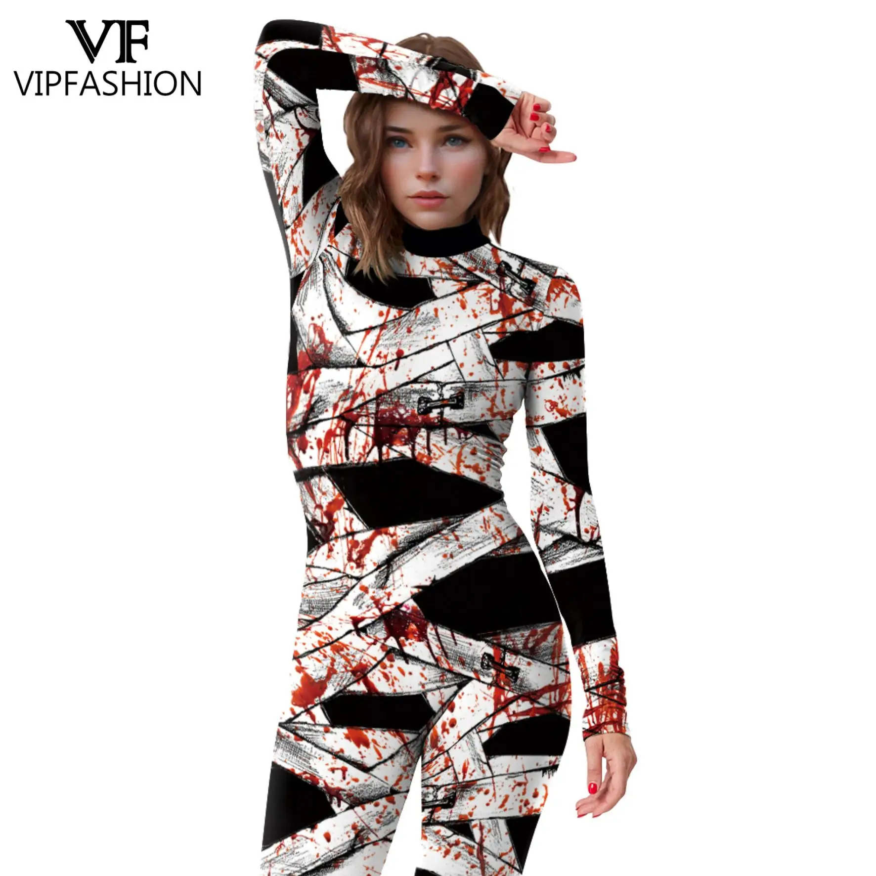 VIP FASHION MUNIHalloween Cosplay Costume pour femme, combinaisons pour couple, costume de batterie, effrayant, zentai trempé, carnaval, vêtements de vacances