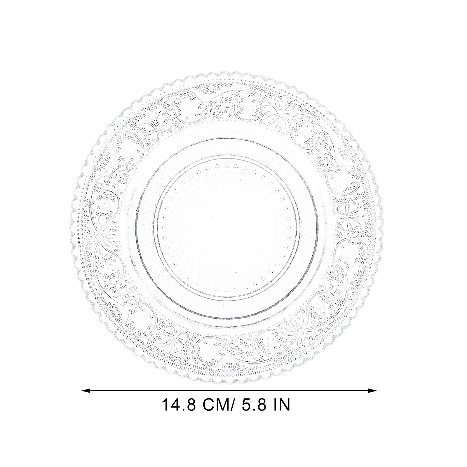 

2Pcs Exquisite Glass Plates Embossed Transparent Fruit Plates Dessert Tray Salad Food Serving Dish Glass Plate