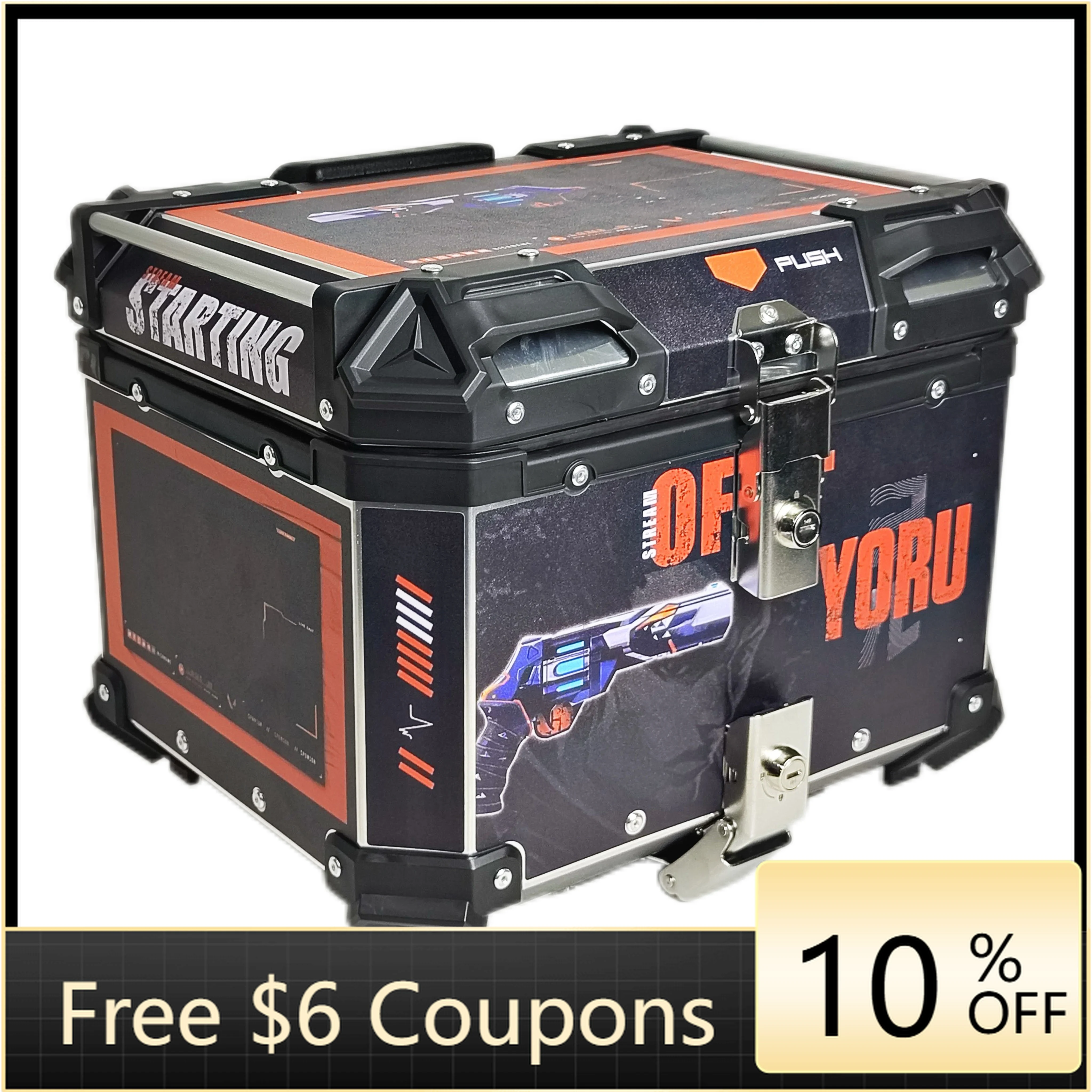 

STLF 55L Universal Top Case Rear Motorcycle Trunk Tail Box Luggage Tool Cases
