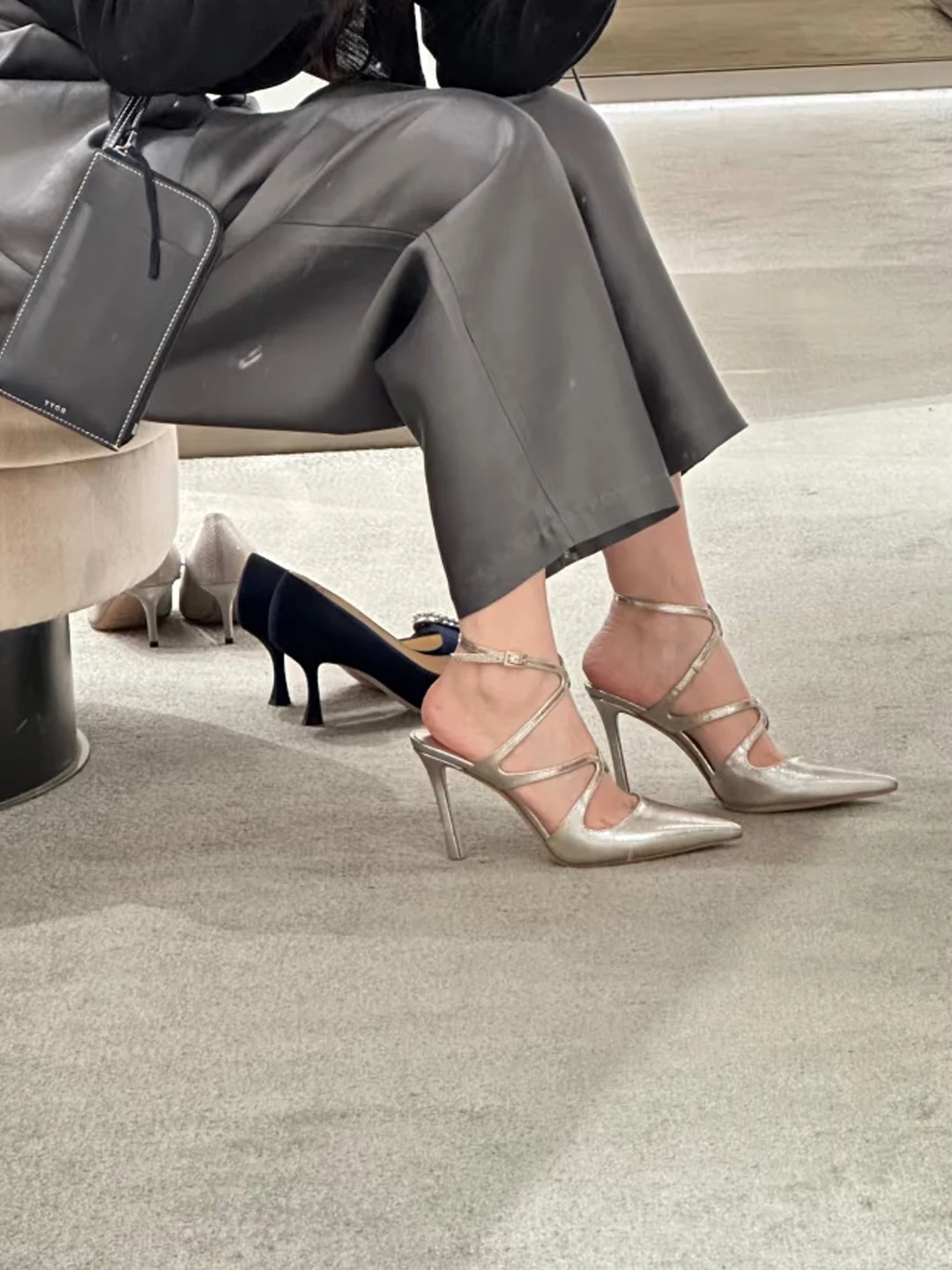 

Sexy pointed thin heel high-heeled shoes for women in autumn, new Roman style toe cap sandals for women in French style