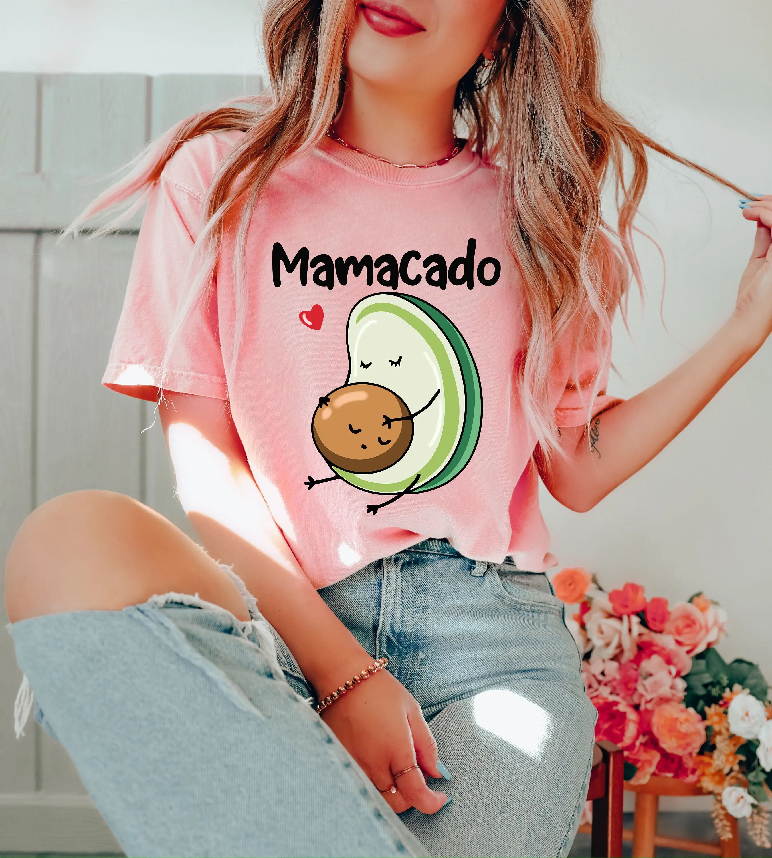 Pregnancy T Shirt Reveal To Husband Announcement Avocado Pregnant Mamacado Tee