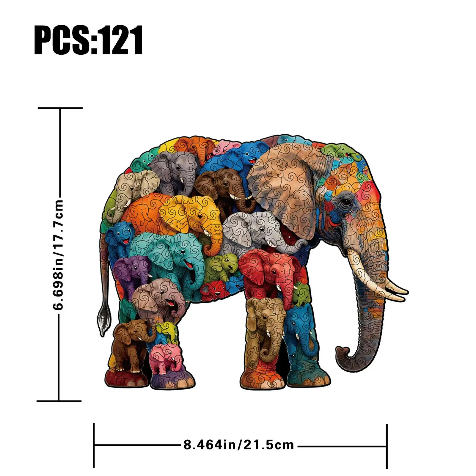 大人向けのパズル 動物の形をした難しいゲーム 象の木製パズル 大人向け 子供向け 家族 ホームスクール オフィス パーティー