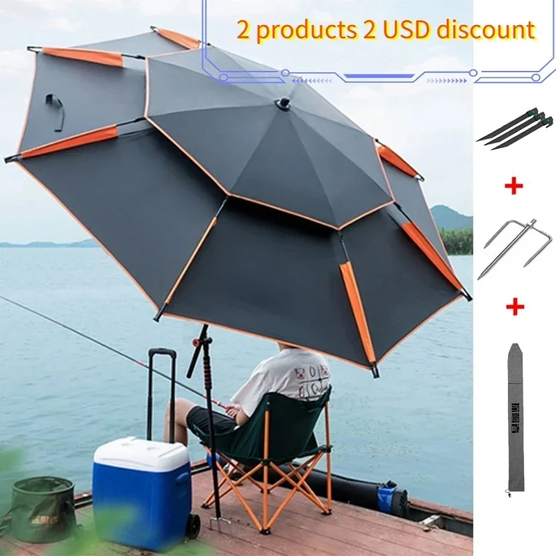 Parapluie de pêche de Camping réglable et étanche pour plage en plein air, auvent de Protection solaire