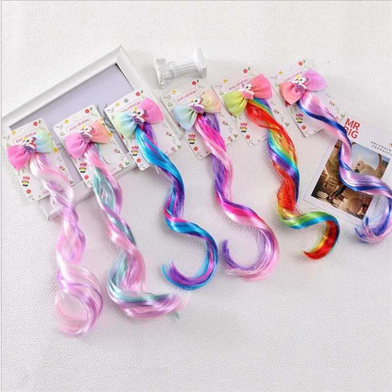 Fashion Unicorn Headband Hairpiece Cosplay Braided Wigs for Elsa Dress Up Set for Toddler Girls Party Wedding Birthday