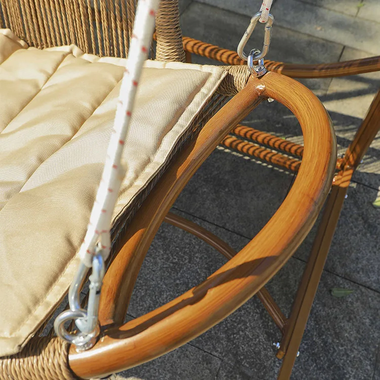 

Современное дизайнерское уличное металлическое кресло-качели из ротанга для сада, парка, двора или школы