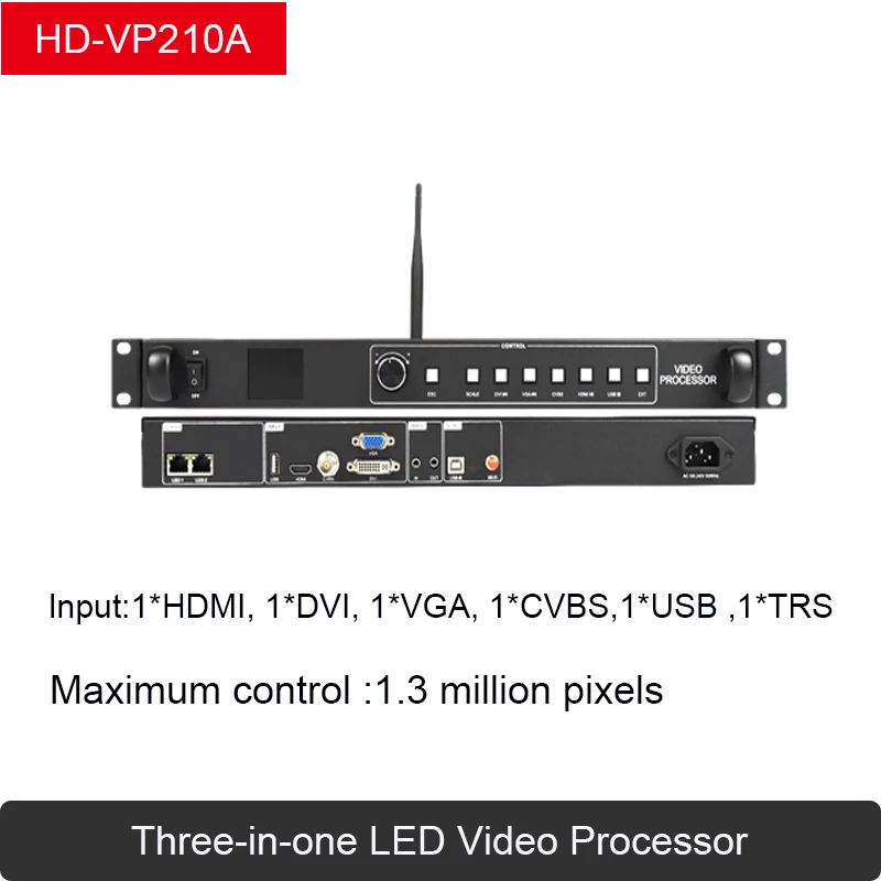 HD-VP210/410 Powerful 3-in-1 Controller Function of One Single-picture Video Processing and One Sending Card 1.3 million pixels