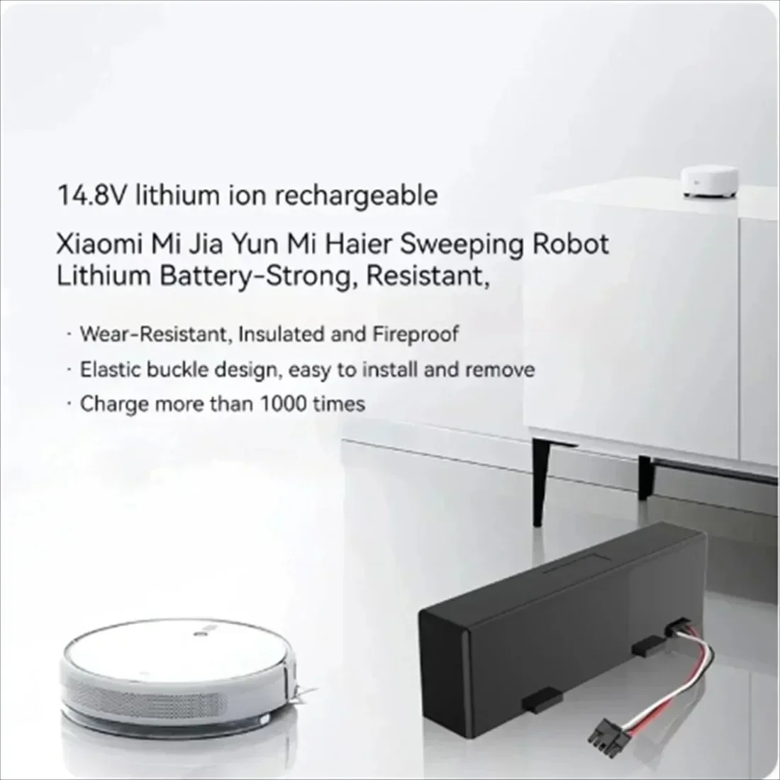 12800mAh Xiaomi Mijia Robot Vacuum Cleaner-Mop (Sweeping & Cleaning Robot) Li-Ion Battery, 18650 Cell 4S1P 14.4V STYTJ02YM