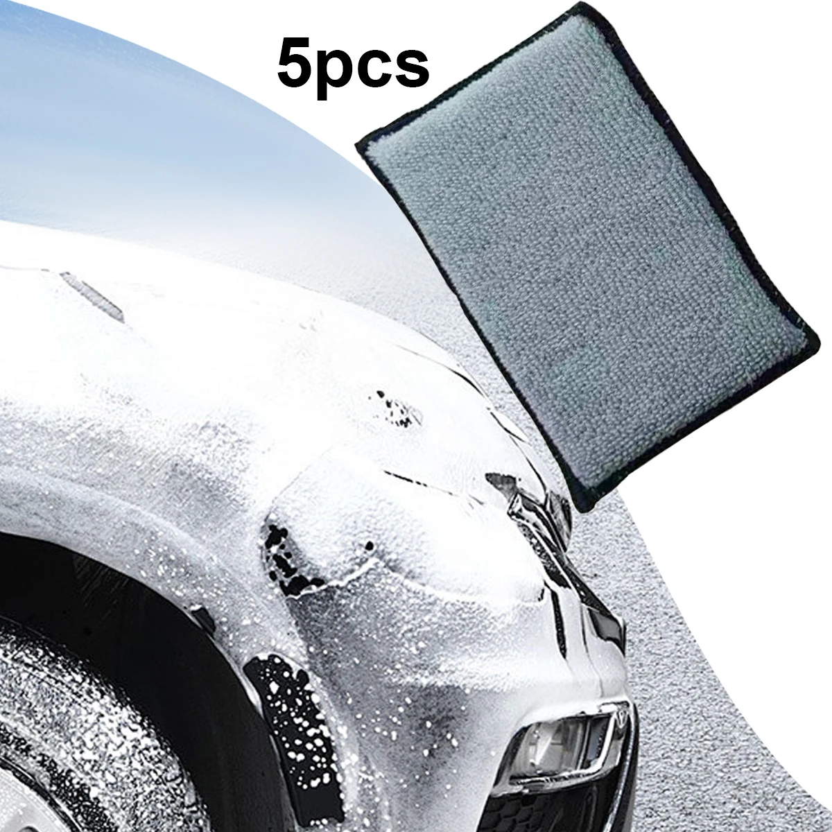 5 Pcs Car Microfiber Scrubbing Sponge for Car Wash Pad Towel Wax No Scratch Foam Sponge Tool Auto Double Side Cleaning Tools HOT