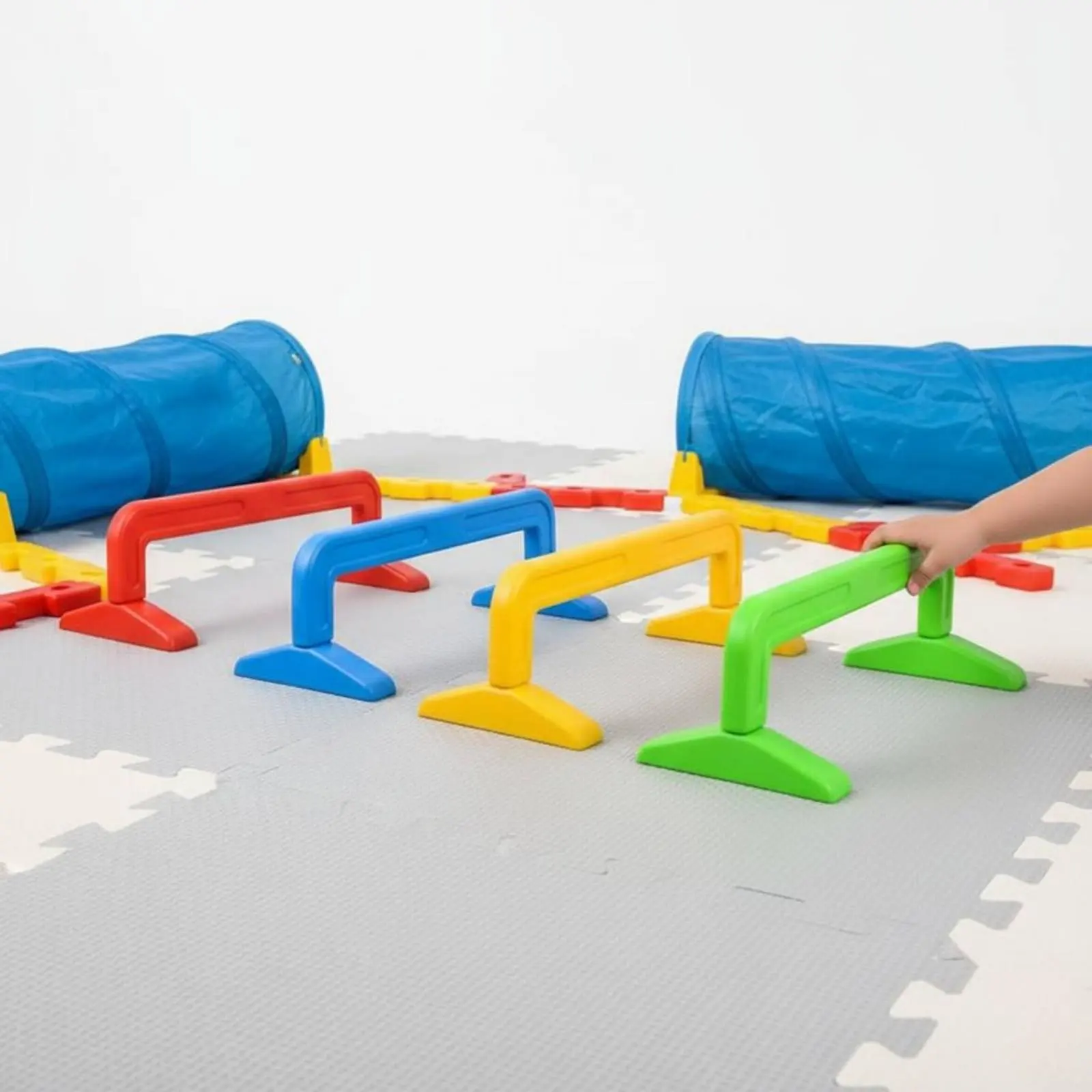 4 Pieces Crawl Tunnel Set Safe Plastic Indoor Obstacle Course Folding Agility Hurdles Easy to Assemble Active Gear for Outdoor - view 4