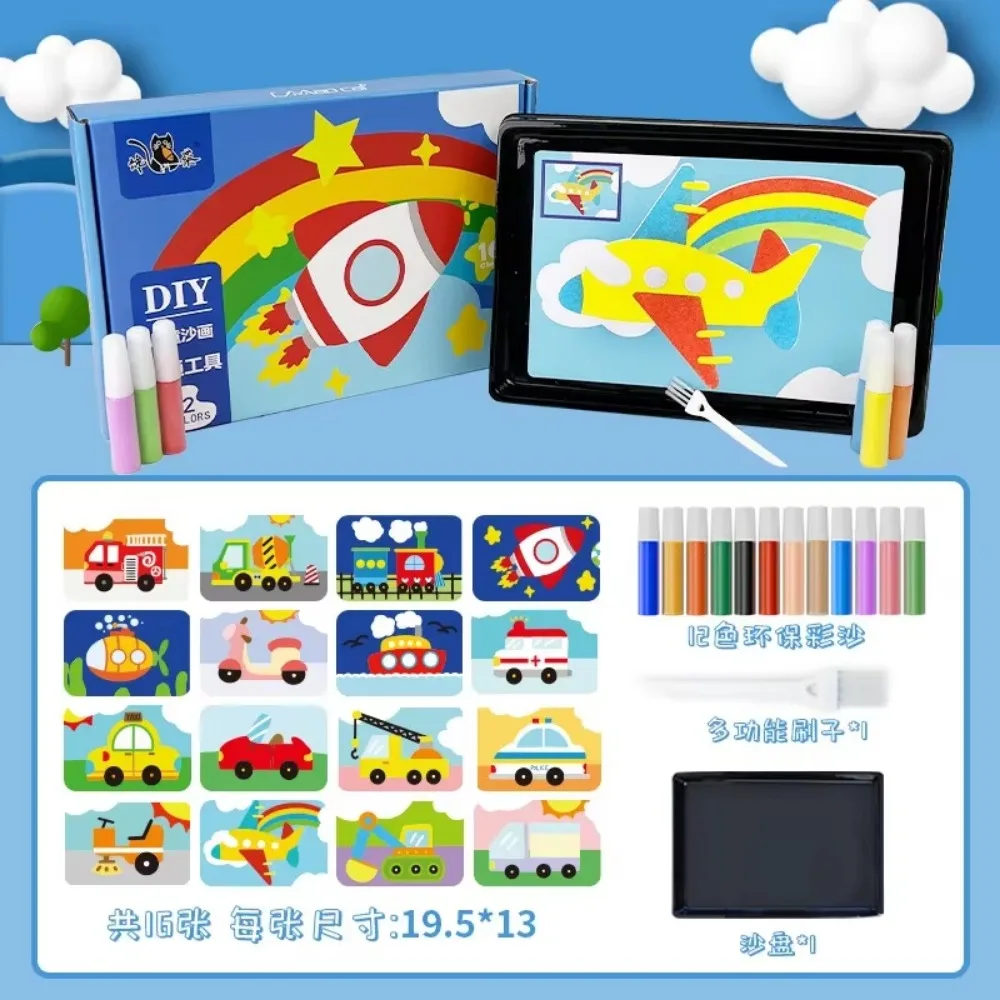 DIY Sand Drawing Kids Handicrafts Sand Art Pictures Drawing Set Toys Children Coloring Sand Painting Crafts Kids Educational Toy