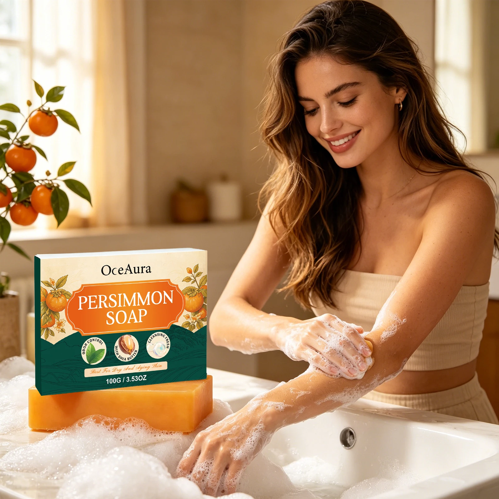 Oceaura Bath Soap Deep Clean Dirt Eliminates Odors Long Lasting Fragrance Oil Control Refreshing Moisturizing Brighten Skin Tone