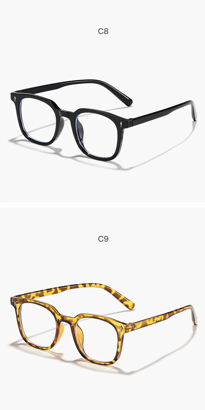 Neue Vintage-Sonnenbrille mit quadratischem Rahmen für Damen und Herren, Markendesigner, schwarz, Anti-Bulue-Brille – Detail 13