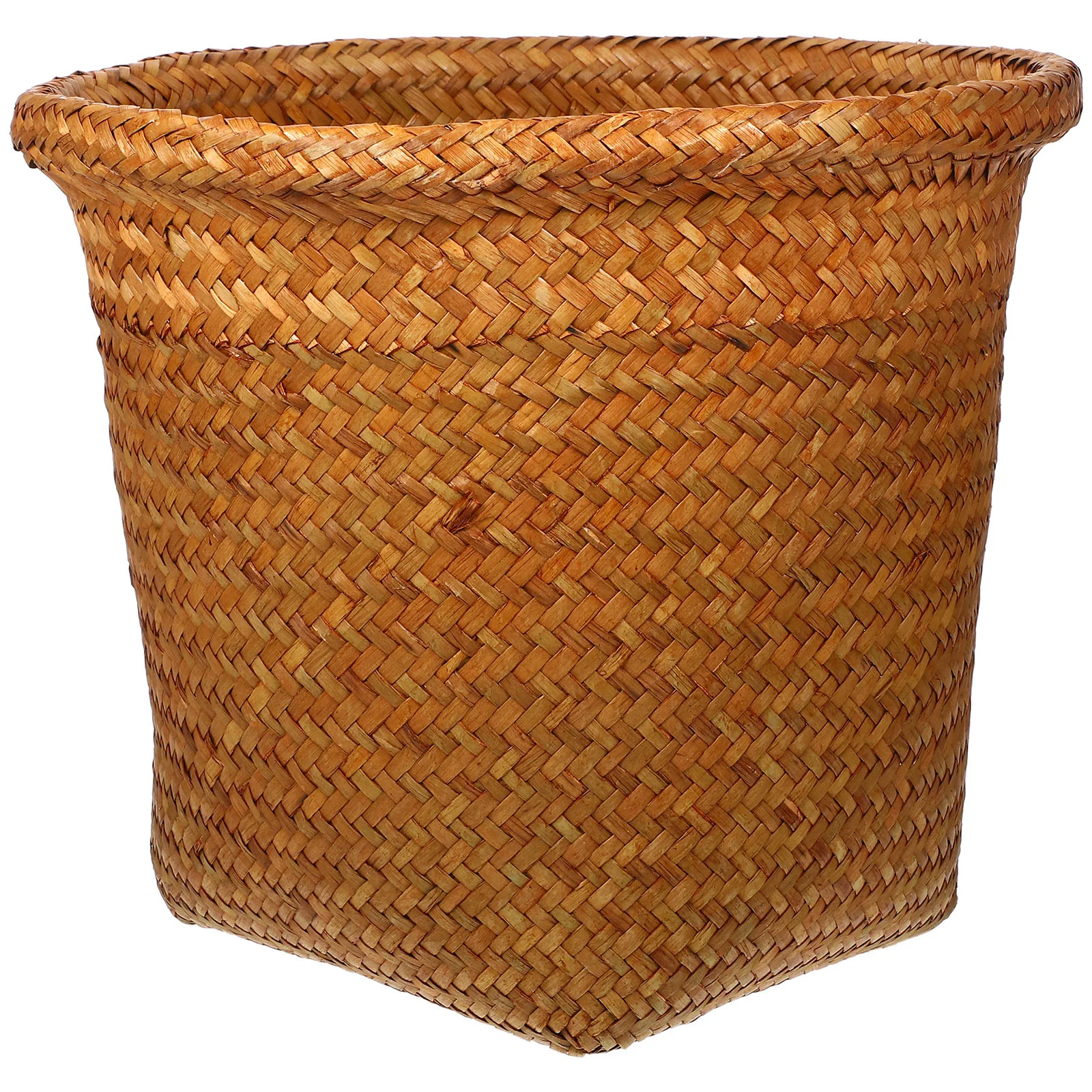 

Sundries Basket Mini Storage Desktop Woven Trash Can Rattan Household Living Room Office Plant